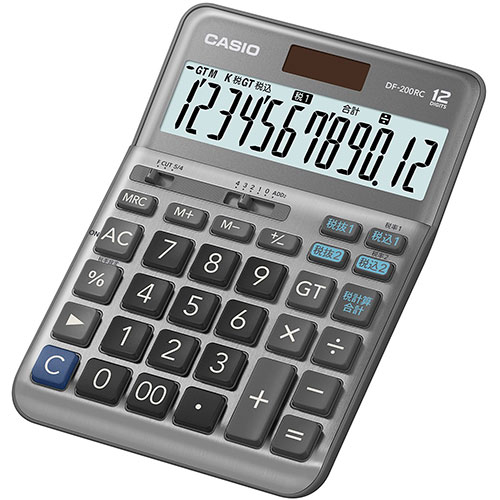 人気 おしゃれ 贈答 イベント 忘年会 定番 クリスマス プレゼント 土産 年末 正月 カシオ計算機 CASIO 軽減税率電卓 デスクタイプ12桁 DF-200RC-N｜創造生活館