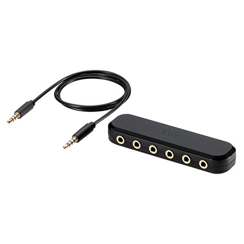 2025年 12月 クリスマス スマホ pc 部品 マウス パット WEB LAN ルーター パソコン スマートフォン スマホ OA機器 デジタル デジタル関連 | エレコム オーディオ分配アダプタ 5分配 ケーブル付 ブラック EHP-35AD05BK