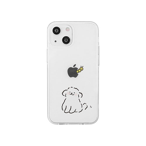 2025年 クリスマス スマホ pc OA機器 デジタル 情報 周辺 機器 パーツ ケース スタンド アクセサリー 部品 マウス デジタル関連 | AKAN ソフトクリアケース for iPhone 14 ワンちゃんと虫 背面カバー型 AK23510i14