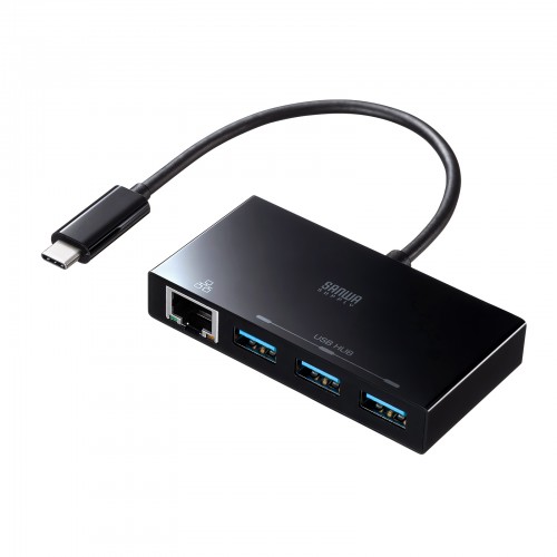 人気 おしゃれ 贈答 イベント 忘年会 定番 クリスマス プレゼント 土産 年末 正月 サンワサプライ USB Type-Cハブ付き ギガビットLANアダプタ USB-3TCH19RBKN | PC 周辺機器 関連:usbメモリ タイプ 容量 ハブ コンセント ケーブル 充電器 変換 type アダプタ|創造生活館