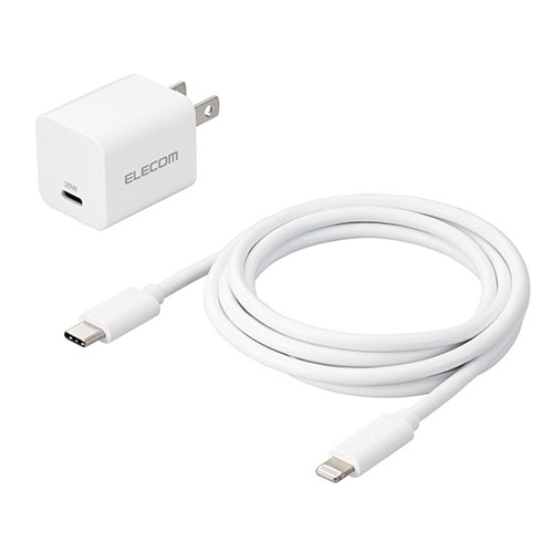 2025年 12月 クリスマス スマホ pc 部品 マウス パット WEB LAN ルーター パソコン スマートフォン スマホ OA機器 デジタル デジタル関連 | エレコム USB Power Delivery 20W AC充電器 C-Lightningケーブル付属 MPA-ACLP04WH