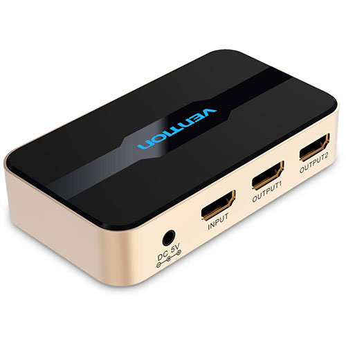 人気 おしゃれ 贈答 イベント 忘年会 定番 クリスマス プレゼント 土産 年末 正月 VENTION 1 In 2 Out HDMI Splitter Gold AC-2472|創造生活館
