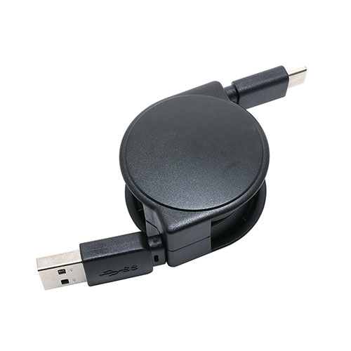 クリスマス スマホ pc パソコン パーツ 部品 LAN スタンド 情報 マウス スマートフォン OA機器 周辺 スマホ デジタル関連 | MCO USB3.2 Gen2 USB-Aリールケーブル 黒 URC-CA10G
