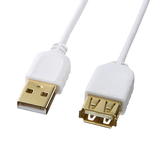 2025年 クリスマス スマホ pc パット WEB LAN ルーター パソコン スマートフォン スマホ OA機器 デジタル 情報 周辺 デジタル関連 | 5個セット サンワサプライ 極細USB延長ケーブル A-Aメス延長タイプ 2m KU-SLEN20WKX5｜創造生活館