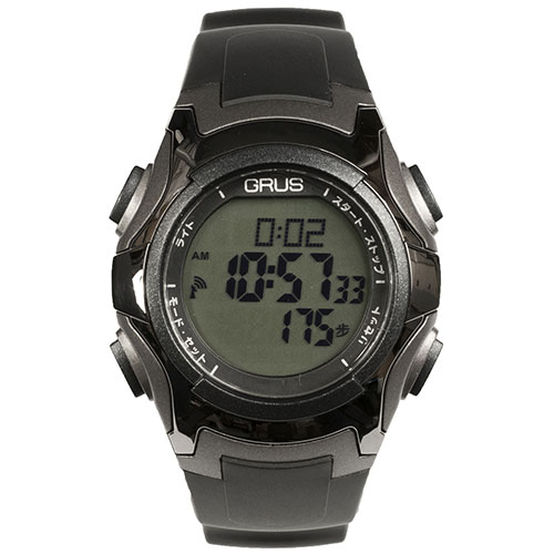 GRUS グルス ウォーキング電波ウォッチ 時刻調整不要 日常兼用モデル ブラック GRS005-01 | ウォッチ watch 時計 関連単語 スタンド ワインダー ボックス メーカー 女 置き時計 ベルト ケース メンズ オシャレ 壁掛け レディース バンド カバー 充電器 腕時計