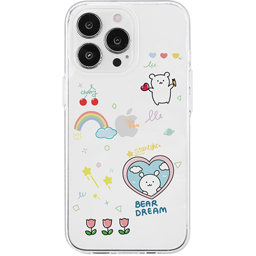 2025年 クリスマス スマホ pc OA機器 デジタル 情報 周辺 機器 パーツ ケース スタンド アクセサリー 部品 マウス デジタル関連 | AKAN エイカン ソフトクリアケース for iPhone 15 Pro Bear Dream AK25639i15PR