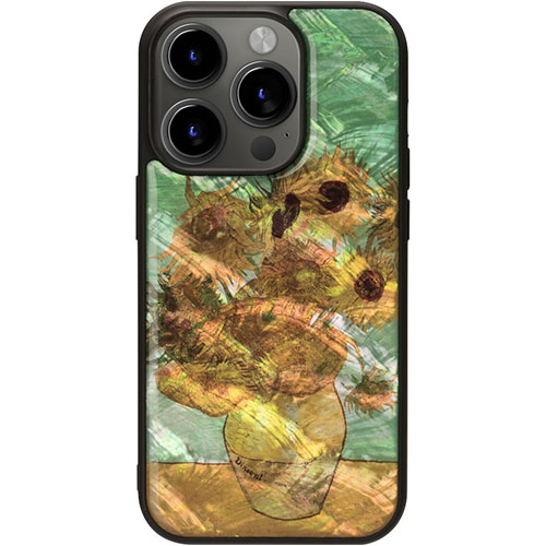 ikins アイキンス 生まれながら貝入れもの for iPhone 15 Pro ひまわり I25480i15PR かかわり合い（境界線の外側計器 佩び物 かっこ良い電話機  パソコン  歌留多  USB  こしき  変換器 スマホ 読み手 スキャナ）