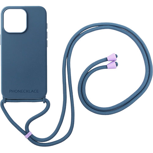 おすすめ 寒さ 対策 プレゼント 人気 贈り物 冬 ギフト 定番 手土産 卒業 入学 引越 PHONECKLACE フォンネックレス ロープネックストラップ付きシリコンケース for iPhone 15 Pro　ティールブルー PN25674i15PR 関連（パソコン スマホ 他 周辺機器 モニタ｜創造生活館