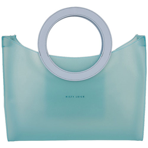 おすすめ 寒さ 対策 プレゼント 人気 贈り物 冬 ギフト 定番 手土産 卒業 入学 引越 MISTY LAYER トートバッグ リングタイプ Ri ミストをまとうような柔らかい透け感 ブルー MLTbR-BL ジャンル(ブランド雑貨 バッグ トートバッグ レディースバッグ 小物)|創造生活館