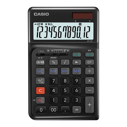 CASIO 万物の霊長科学技術計算器 ジャスト大きさ12桁 黒いこと JE-12D-BK-N  | 執務室 計算器 気が大きい  たわい無い 12桁 12 桁 今めかしい 会計学 好いたらしい 愛くるしげ オシャレ 会計学 ミニ ちいさい おおきい 事務