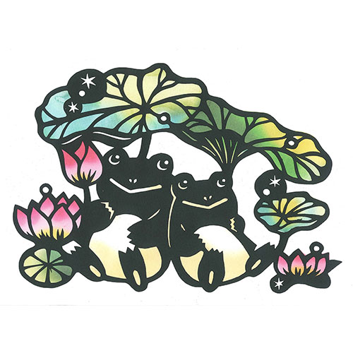 どんぐりアート　ひろぴー様お取り置きです★　~**カエルちゃんの夏休み**~ 楽天市場】トラストプリンティング 切り絵キット かえるちゃん/frogs