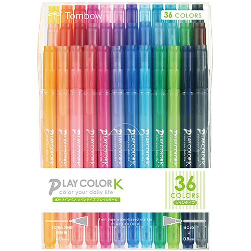 トンボ鉛筆 水溶性マーキングペン プレイカラーK 36色仕掛ける Tombow-GCF-013 類概念（日備品雑貨 文房具 手芸  文房具 事務備品  筆記具  目じるし サインペン）