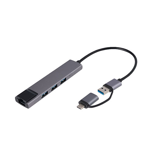 ナカバヤシ LAN USB3 G1C&A 3PアルミH グレー UH-C3L373GY | スマホ pc スマートフォン タブレット 周辺機器 アクセサリー 関連単語 タッチペン モニター デジタルケーブル ネットワーク WIFI パソコン 変換 コネクタ アダプター ハブ 電源 ドライブ 無線 ルーター