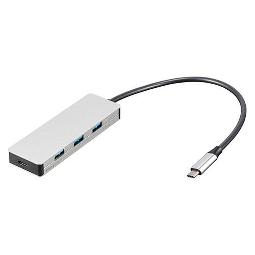 ナカバヤシ PD対応USB3.2G2 4ポート変換アルミハブ シルバー UH-C3334SL | パソコン 周辺機器 関連:コンセント 充電器 延長 タイプ メモリー アダプタ ハブ 容量 ケーブル 充電 変換 type usbメモリ|創造生活館