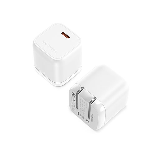 VENTION 1-port USB-C GaN コンセント充電器(30W) ホワイト FA-8647 | スマホ pc スマートフォン タブレット 周辺機器 アクセサリー 関連単語 タッチペン モニター デジタルケーブル ネットワーク WIFI パソコン 変換 コネクタ アダプター ハブ 電源 ドライブ 無線