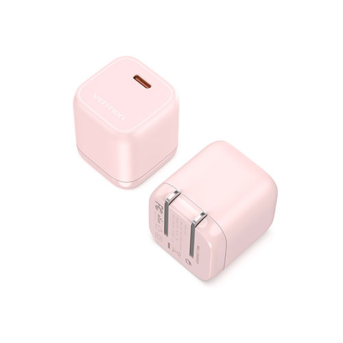 VENTION 1-port USB-C GaN コンセント充電器(30W) ピンク FA-8654 | パソコン 機器 関連：type ハブ usbメモリ アダプタ 充電 ケーブル コンセント 変換 延長 充電器 タイプ 容量 メモリー