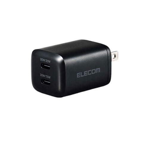 エレコム AC充電器 USB充電器 USB PD対応 30W USB-C×2 スイングプラグ ブラック MPA-ACCP9430BK | スマホ pc スマートフォン タブレット 周辺機器 アクセサリー 関連単語 キーボード LANケーブル hdmi ssd web Bluetooth タッチペン モニター デジタルケーブル