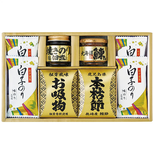 おすすめ 寒さ 対策 プレゼント 人気 贈り物 冬 ギフト 定番 手土産 卒業 入学 引越 ギフト包装 無料 のし ギフト プレゼント 贈答品 記念品 御礼 和之彩膳 詰合せ 5863-30 鰹本枯れ節・松茸風味お吸い物・焼きのり佃煮・鰊フレーク・白子のり味のり