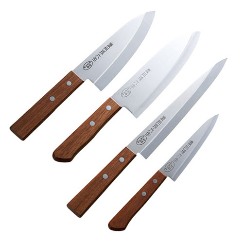 濃州孫六作 口金付料理包丁4点セット(三徳包丁・菜切包丁