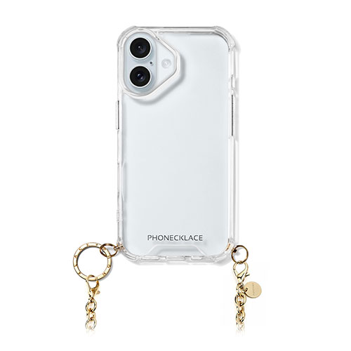 PHONECKLACE 電話機首飾り チェーンショルダーストラップ付き添い人読みやすい入れもの for iPhone 16 ゴールド PN27189i16  マイコン マイコン スマホ 経口避妊薬 | かかわり合い言葉 かっこ良い電話機 持ちはこび電話を掛ける 付属品 iPhone 一部分 iPad 境界線の外側設備 記憶装置 Android 運転 USB
