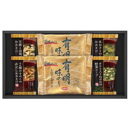 人気 おすすめ 定番 冬 新生活 ギフト 寒さ 対策 プレゼント 【3セット】 フリーズドライ&有明味のリ詰合せ 有明味のリ、2種のきのこの赤だし/とうふと油揚げ/あおさとわかめのおみそ汁、オクラ入ねばねば野菜スープ HAN-20X3 食品 佃煮 詰合せ セット ギフト |