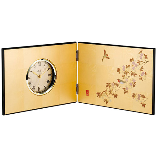 楽天市場】【金箔 箔一】花見鳥 屏風時計 : 金沢富山大和百貨店 楽天市場店