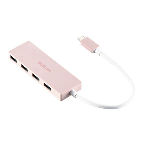 エレコム USB Type-C 4ポートUSB5Gbpsハブ 15cm ピンク U3HC-H040PN PC パソコン スマホ タブレット | 関連単語 スマートフォン 携帯電話 アクセサリー iPhone パーツ iPad 周辺機器 メモリ Android ドライブ USB ストレージ フラッシュメモリー コンパクト