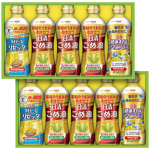 人気 おすすめ 定番 冬 新生活 ギフト 寒さ 対策 プレゼント 日清オイリオ こめ油&ヘルシーオイルギフト (MCTリセッタ・健康オイルアマニプラス各2本・こめ油6本・各350g) 日本製 4236-067 ギフト 新生活 お中元 お祝い 見舞い | 関連単語 お年賀 引っ越し