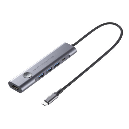 サンワサプライ HDMIポート付 USB Type-Cハブ ガンメタ USB-5TCHP18GM PC パソコン スマホ タブレット | 関連単語 周辺機器 メモリ Android ドライブ USB ストレージ フラッシュメモリー コンパクト モニター アーム 液晶 保護 マウス ssd ディスク hdd ルーター
