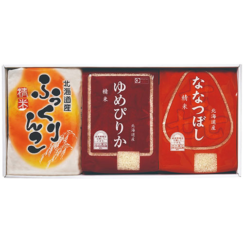 味彩 北海道米ギフト(各2kg) 【ホクレン(ふっくりんこ・ななつぼし・ゆめぴりか)/各2kg】 FUJI-010475228