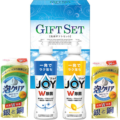 おすすめ 寒さ 対策 プレゼント 人気 贈り物 冬 ギフト 定番 手土産 卒業 入学 引越 【5セット】 除菌ジョイキッチンセット 泡クリアスポンジ&times;2、P&G除菌ジョイコンパクト・P&G除菌ジョイコンパクトレモン(各170ml)&times;各1 B1040539X5 掃除 洗濯 クリーニング｜創造生活館