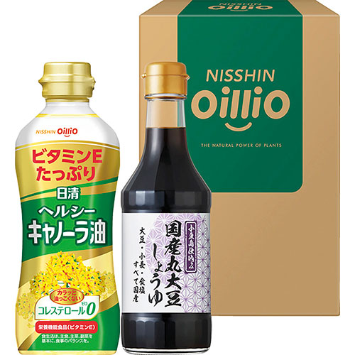 おすすめ 寒さ 対策 プレゼント 人気 贈り物 冬 ギフト 定番 手土産 卒業 入学 引越 のし 対応 無料 ギフト 開店祝い 開業祝い 周年記念 永年勤続 表彰 【5セット】 日清オイリオ ヘルシーオイル&国産丸大豆しょう油ギフト｜創造生活館