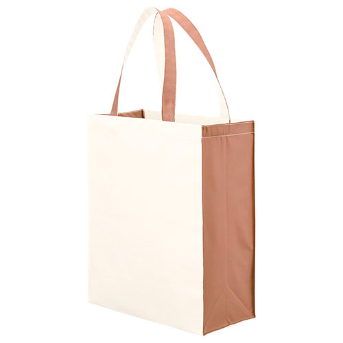 【5枚セット】 再生PETユーティリティバッグコンビ Lサイズ 約360×300×140mm・持ち手約48cm ベージュ 22557314X5  鞄 かばん  | 関連単語  出張 肩掛け ファスナー付き キャンバス レディース メンズ 通勤 リュック 大容量 軽量 トート ショルダー 防水 ビジネス