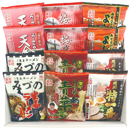 おすすめ 寒さ 対策 プレゼント 人気 贈り物 冬 ギフト 定番 手土産 卒業 入学 引越 ギフト包装 無料 のし ギフト プレゼント 贈答品 記念品 御礼 藤原製麺 旭川繁盛店ラーメンギフト12食 【らーめんや天金醤油・旭川梅光軒醤油・みそラーメンのよし乃本店
