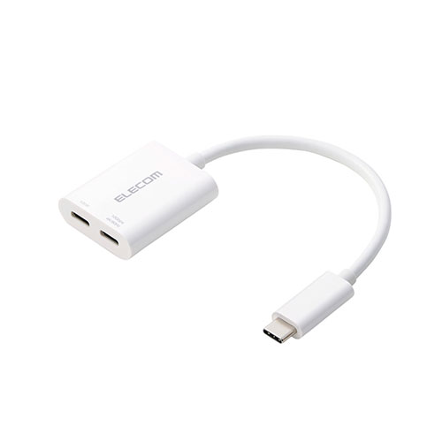 エレコム USB Type-C(TM)変換アダプター 2ポート/PD充電付き カンタン接続で快適な大画面 ホワイト AD-C2CPD100WH PC パソコン スマホ タブレット | 関連単語 iPhone パーツ iPad 周辺機器 メモリ Android ドライブ USB ストレージ フラッシュメモリー コンパクト