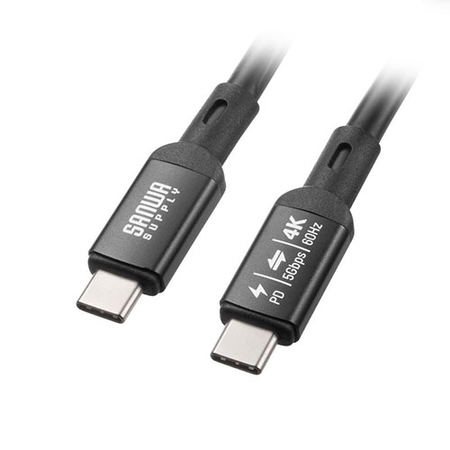 サンワサプライ USB5Gbps Type-Cケーブル PD75W DP Altモード対応 5m ブラック KU-5GCCP7550 PC パソコン スマホ タブレット | 関連単語 iPhone パーツ iPad 周辺機器 メモリ Android ドライブ USB ストレージ フラッシュメモリー コンパクト モニター アーム 液晶