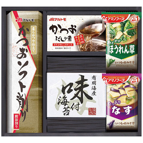 人気 にんき 冬ギフト 新生活 おすすめ 定番 話題 歳暮 寒さ 対策 プレゼント 【5セット】 アマノフーズ アマノフリーズドライみそ汁&食卓詰合せ【マルトモかつおソフト削り・かつおだしの素・有明海産味付海苔 ほか】 2633-017X5|創造生活館