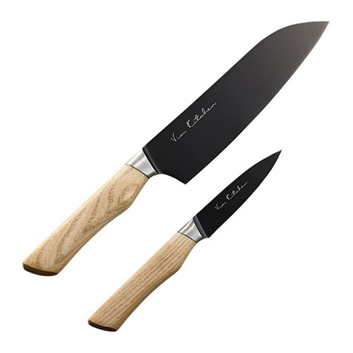 おすすめ 寒さ 対策 プレゼント 人気 贈り物 冬 ギフト 定番 手土産 卒業 入学 引越 バイアキッチン ナチュラルブラックキッチンナイフ2点セット K60805265 調理 料理 キッチン | 関連単語 焼型 トング ヘラ 茶こし スライサー カップ ナイフ 網 こし|創造生活館