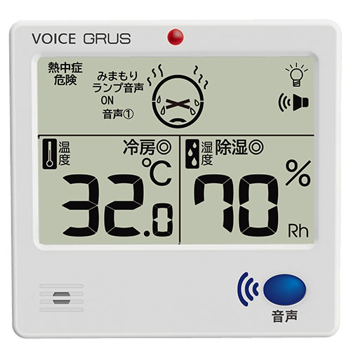 GRUS グルス みまもり温湿度計 朱夏のいき込み症打つ手・冬場の陽気性流行性感冒打つ手 GRS111-VJ2
