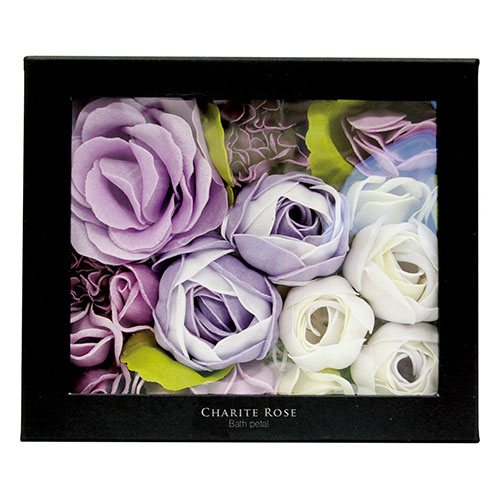 【4個セット】 ノルコーポレーション シャリテローズバスペタル 入浴剤 高級感のある黒箱 ギフトに最適 ロマンスローズ OBDRP0102X4