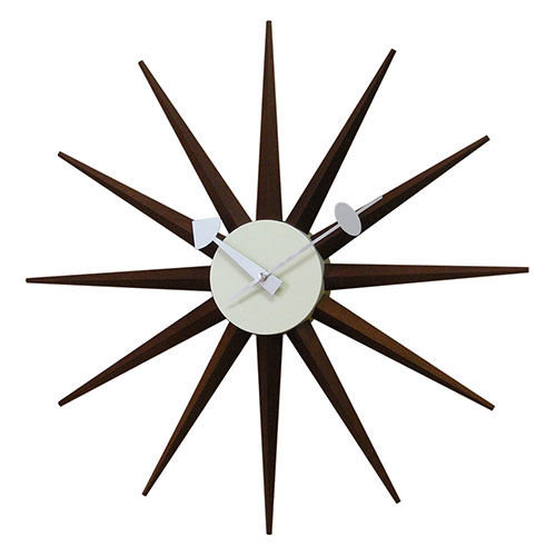 George Nelson ジョージネルソン 掛時計 サンバーストクロック Nelson Clockシリーズの代表的なデザイン ウッド GN396WB｜創造生活館