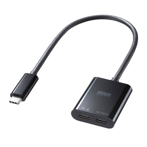 サンワサプライ USB Type-C 取りひろげるアダプター 有線テレビ手合い PD相応う AD-ALCCPD02