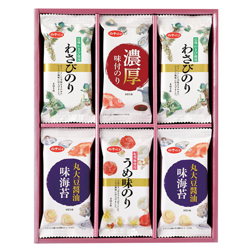 白子のり 味のりバラエティ詰合せ 【わさびのり・丸大豆醤油味のり・濃厚味付のり・うめ味のり】 B2083048 ギフト お歳暮 お中元 お祝い 見舞い | 関連単語 七五三 入園 入学 卒業 進学 お祝い 成人 就職 結婚 出産 引出物 お返し 銀婚式 金婚式 初節句 お年玉