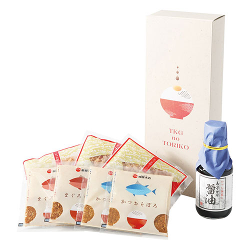 TKG no TORIKO-Mセット 玉子かけ専用醤油・そぼろふりかけ・かつお節 【かつおそぼろ・まぐろそぼろ・花削り・だししょうゆ】 22632508画像