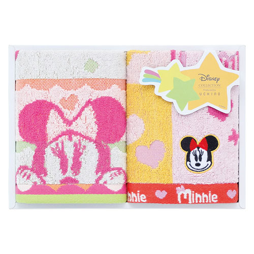 Disney ディズニー ハピネスフレーク ゲストタオル2P ピンク 【約340×350mm×2】 ミッキー・ミニー 22614002 入浴 スリッパ ヘアバンド バスマット バスタオル | 関連単語 バスルーム快適 バスタイム充実 リフレッシュ習慣 リラックスタイム 癒し時間 家族団らん