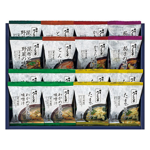 ろくさん亭 道場六三郎 フリーズドライ ギフト 【わかめと油あげの味噌汁・たまごスープ・昆布と野菜の味噌汁・とん汁・茄子の味噌汁 ほか】 B2098025 ギフト お歳暮 お中元 お祝い 見舞い | 関連単語 卒業 進学 お祝い 成人 就職 結婚 出産 引出物 お返し 銀婚式|創造生活館