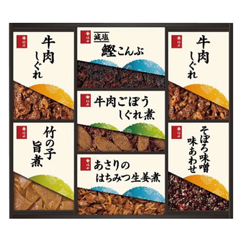 柿安本店 料亭しぐれ煮詰合せ 【牛肉しぐれ・そぼろ味噌味あわせ・牛肉ごぼうしぐれ煮・減塩鰹こんぶ・竹の子旨煮・あさりのはちみつ生姜煮】 V7078047 ギフト お歳暮 お中元 お祝い 見舞い | 関連単語 結婚 出産 引出物 お返し 銀婚式 金婚式 初節句 お年玉|創造生活館