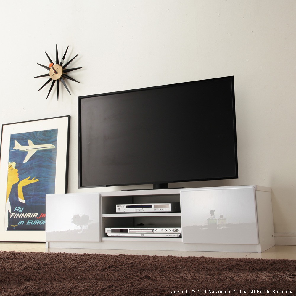 テレビ台 テレビボード ローボード 背面収納TVボード-ロビン 幅120cm リビングボード 北欧 モダン 鏡面 キャスター付き テレビラック リビング収納 TV台 AVボード 収納 パソコン台 木目調 おしゃれ 新生活 在宅ワーク リモートワーク 18,275円