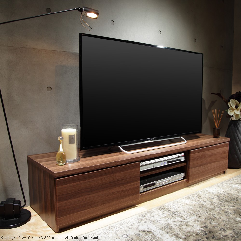 テレビ台 テレビボード リビングボード ローボード 背面収納テレビ台 〔ステラ〕 幅150cm 北欧 モダン テレビラック リビング収納 TV台 AVボード ウォールナット 茶 ホワイト 白 ブラック 黒 木目調 キャスター付き