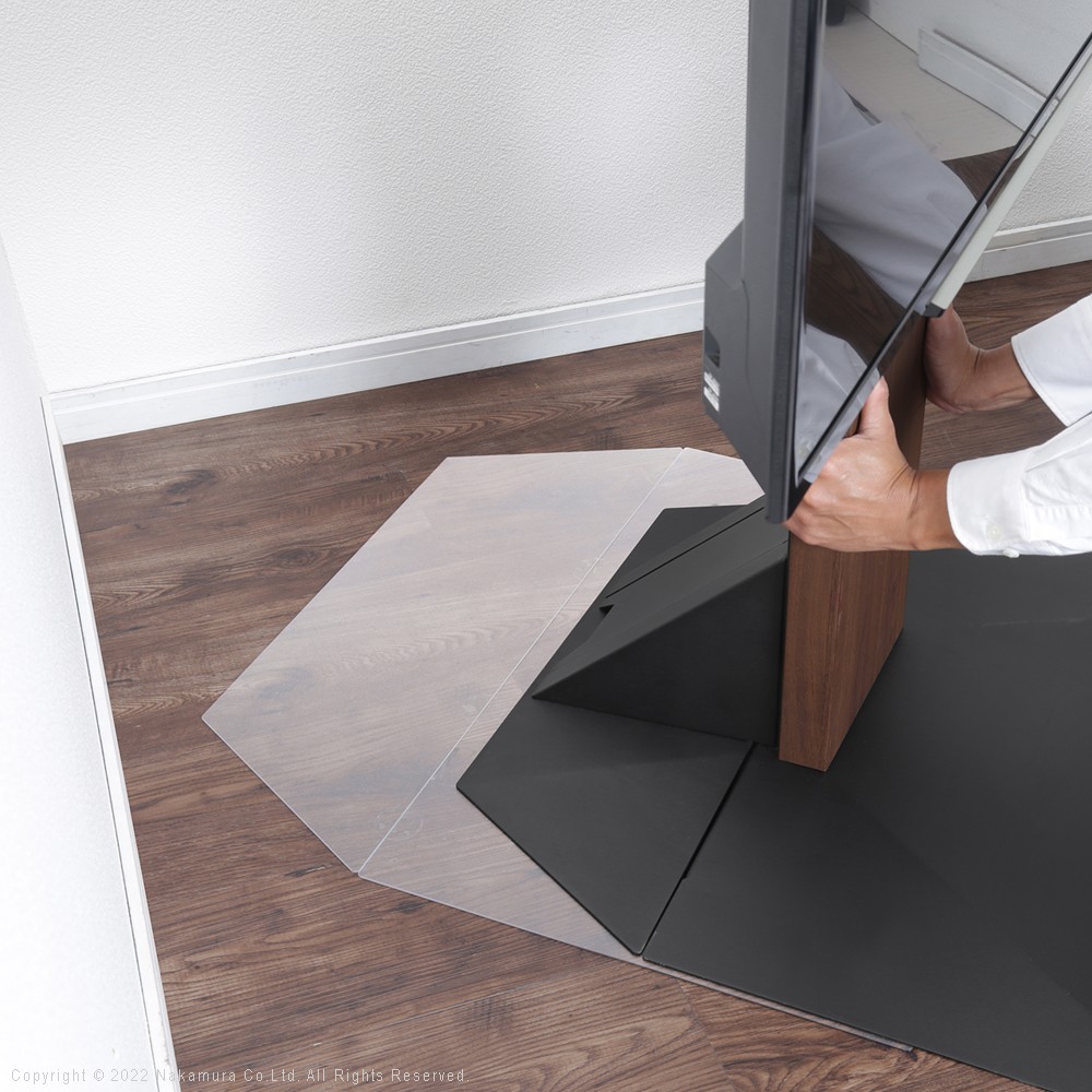 WALLインテリアテレビスタンドV3ハイタイプコーナー兼用自立ベース専用 ポリカーボネートフロアシート テレビ台 テレビスタンド 部品 パーツ フローリング 床保護パネル 床 シート 傷防止 キズ防止 汚れ防止 保護 WALLオプション